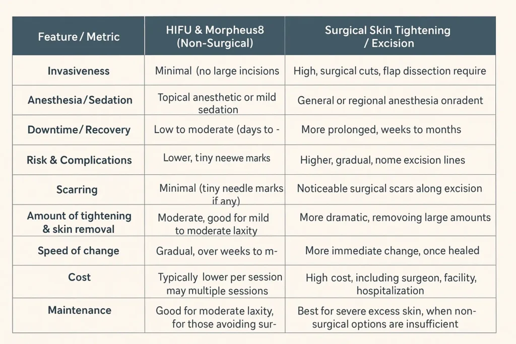 The Science of Skin Tightening 2 Table of skin tightening Kent benefits compared to surgical options